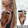 REBELULU Vodeodolné dočasné tetovačky pre ženy Fejkové tetovanie Dočasné tetovanie Tiger Tree Body Art Arm Fake Tattoo Men Women
