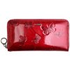 Veľká dámska kožená peňaženka Carmelo 2102 M červená motýle