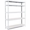 Policový regál Trestles RH 2000x1400x400, nosnosť 1500 kg, 5 políc bielych Farba: biela