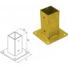 DOMAX PSP zaskrutkovacia pätka stĺpika so štvorcovou základňou Galvanický zinok žltý (ZNZ) PSP 70 - 71 x 150 x 150 x 1.8 mm (1 ks)