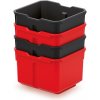 Prosperplast Plastové boxy 157x140x105mm Black/Red 4ks