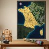 Stírací mapa Francie Deluxe - zlatá
