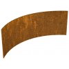 Rohový záhradný obrubník štvrťkruh CORTEN 30 cm ✔ S otvormi (na zatlĺkacie tŕne)