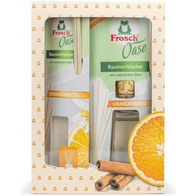 Súprava darčeková Frosch EKO, Oase pomaranč, difúzer + náhradná náplň, 2x90 ml