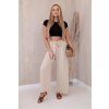 Fashionweek dámske nohavice ľahké vzdušné so širokými nohavicami K5878 Béžový