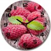 Sklenené nástenné hodiny okrúhle Maliny fi 30 cm