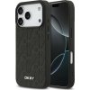 DKNY PU Leather Grid Pattern Magsafe Zadný Kryt pre iPhone 17 Pro Black