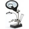 Držiak dielov s lupou a držiakom spájkovačky až 10x zväčšenie, tretia ruka