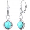 Silvego Strieborné náušnice s prírodným Larimar JST14710LR