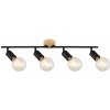 RABALUX 3979 Pablo stropné bodové svietidlo 4xE27 matná čierna, drevo