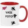 Hrnček s fotkou farebný rámik Srdce 1 350 ML FOTOpošta Farba: ČERVENÝ
