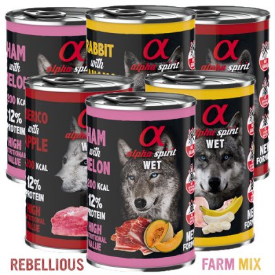Alpha Spirit Dog Rebellious Farm Mix 6 x 400 g