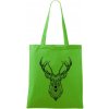 Jeleň kresba - Taška bavlnená - 42 x 38 cm ( Apple Green )