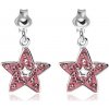 Šperky eshop - Náušnice zo striebra 925 - prívesok ružová hviezda so zirkónmi U1.4