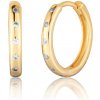 JVD ZE0687XJ81 - Zlaté náušnice krúžky so zirkónmi 1.83 g