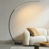 Oblúková stojacia lampa Lindby LED Kendra, čierna, hliník, výška 180 cm - 9626561