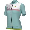 ALÉ Cycling Clothing ALÉ PR-S Zig Zag W, Turquoise Veľkosť: M Dámsky cyklistický dres s krátkym rukávom