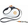 Vodítko samonavíjacie 25kg/5m čiernobielo/oranžová Kiwi
