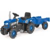 DOLU šliapací traktor s vlečkou modrý