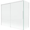 Mexen Rox, 2-krídlová posuvná vaňová zástena 180 + 90 x 150 cm, 8mm číre sklo, biely profil, 8C9-180-090-20-00