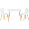 EcoToys WH161 Detský nábytkový set, stôl + 2 stoličky, biely