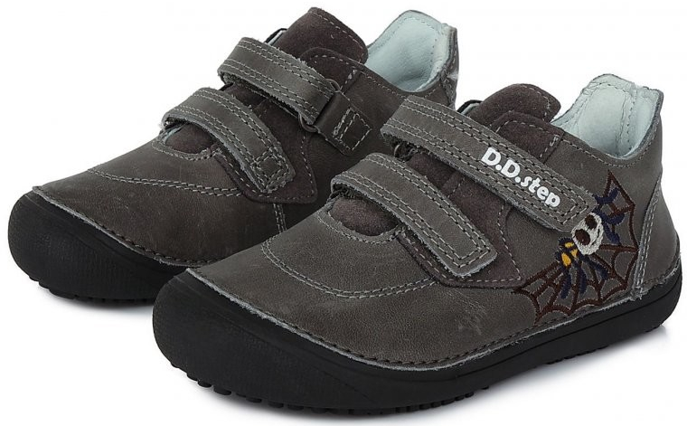 D.D.step detské chlapčenské kožené topánky Barefoot S063-321A grey