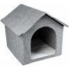 DUVO+ Sivý skladací textilný domček pre mačky a malé psy 43,5x38,5x41cm