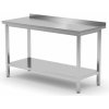 Hendi nerezový stôl Kitchen Line 600 mm s lištou - 160 x 60 cm
