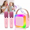 LED MINI DETSKÉ KARAOKE BLUETOOTH REPRODUKTOR FAREBNÉ SVETLÁ 2 MIKROFÓN