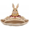 Clayre & Eef Veľkonočné dekorácie králik s podnosom - 22*21*15 cm - Clayre & Eef