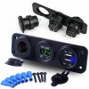 Interlook Autopanel 3v1 12V 24V | Ovládací panel s 12V spínačmi | Rozbočovač do zásuvky zapaľovača cigariet USB | Voltmeter