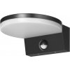 ASPEN LED 15W, záhradné svietidlo s PIR senzorom pohybu, 1300lm, IP65, 4000K, čierna