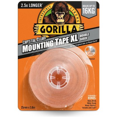 Gorilla Mounting Tape XL Obojstranná lepiaca páska 2,5 cm x 3,8 m křišťálovo číra