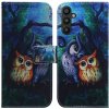 Peňaženkové 3D puzdro COLOURED na Samsung Galaxy A34 5G - Olejomaľba sova