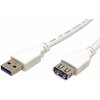 Kábel OEM Value USB 3.0 A-A, M/F 1,8m, predlžovací, biely