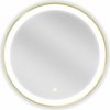 Mexen Esso osvetlené kúpeľňové zrkadlo, okrúhle 60 cm, LED 6000K, proti zahmlievaniu, zlatý rám - 9825-060-060-611-50