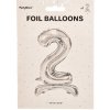 Party Deco FB102M 2 018 Fóliový balón s podstavou strieborný číslo 70cm 2