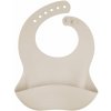 CANPOL BABIES Podbradník silikónový s vreckom - krémový