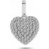 Lillian Vassago Žiarivý prívesok srdce so zirkónmi, biele zlato LLV98 GP060W