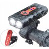 Sada svetiel na bicykel predné a zadné 1800lm baterka POWERBANK 4400mAh BICYKEL