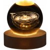 SKLENENÁ GUĽA STOLNÁ LAMPA LED DEKORÁCIA 3D SLNEČNÁ SÚSTAVA
