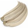 Clip in maxi set 53 cm pravé ľudské vlasy - REMY 200g - PLATINA/SVETLO HNEDÁ