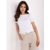 Biele dámske bavlnené tričko s výšivkou na rukávoch RV-TS-A518.55-white