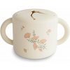 Mushie Baby Snack Cup hrnček na desiatu/olovrant Pink Flowers 1 ks