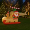 Lietajúca nafukovacia vianočná dekorácia Svätý Mikuláš v saniach 160 cm