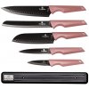 Sada kuchynských nožov s magnetickou lištou 6 dielna Berlingerhaus I-Rose Edition BH-2700