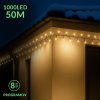 Vianočná led svetelná reťaz vonkajšia + programator - 1000led - 50m teplá biela