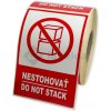 Labelea Samolepiace etikety 80x120 mm NESTOHOVAŤ / DO NOT STACK, na zásielky, 500 etikiet na rolke EKZ080120NESSK