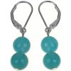 Náušnice - Amazonit guličky 8mm duo
