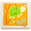 Drevené puzzle pre najmenších Viga 4 ks Želvička - Multicolor